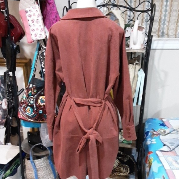 Rust Button-Up Shirt Dress - Picture 2 of 2